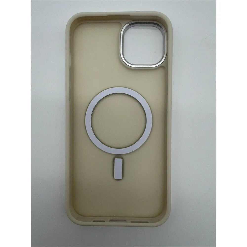 Hython iPhone 15 Pro Max Cream Transparent Hard Fitted Case